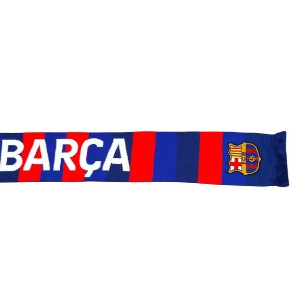 FBC Barcelona Authentic Official Licensed Reversible Soccer Scarf Winter Blue NW - Picture 3 of 11